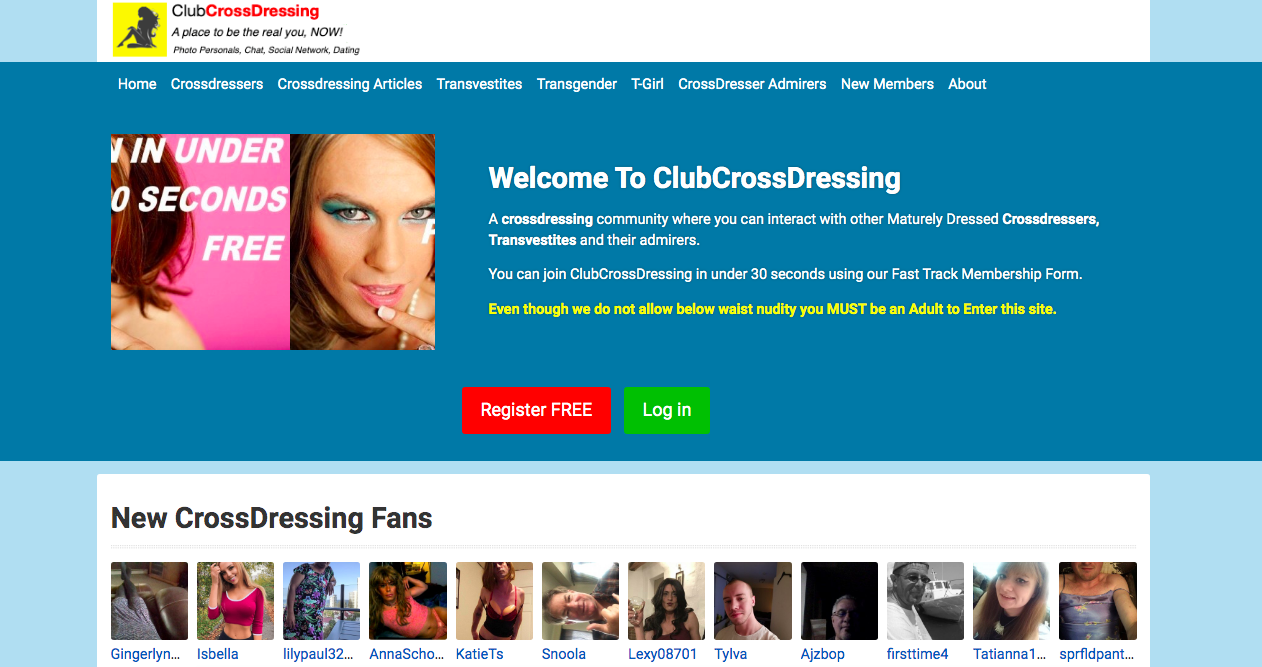 main page ClubCrossDressing