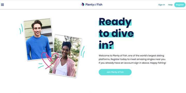 PlentyOfFish main page